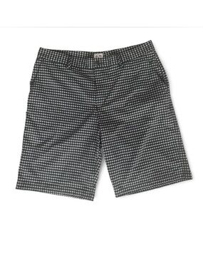 Adidas Golf Shorts Mens36 Black White Gingham Check Plaid Flat Front Performance